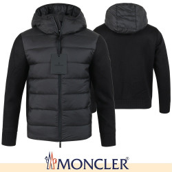 MONCLER 몽클레어 니트 레이어드 덕다운 후드 패딩 자켓