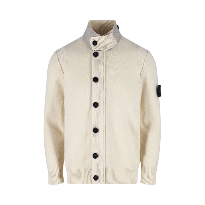 STONE ISLAND 스톤아일랜드 컴퍼스 패치 하이넥 집업 가디건 2COLOR