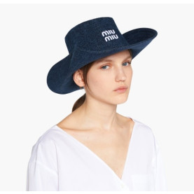 MIUMIU 미우미우 로고 데님 햇