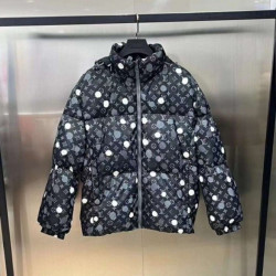 LOUIS VUITTON 루이비통 X 쿠사마 야요이 한정판 클래식 핏컷 다운 재킷