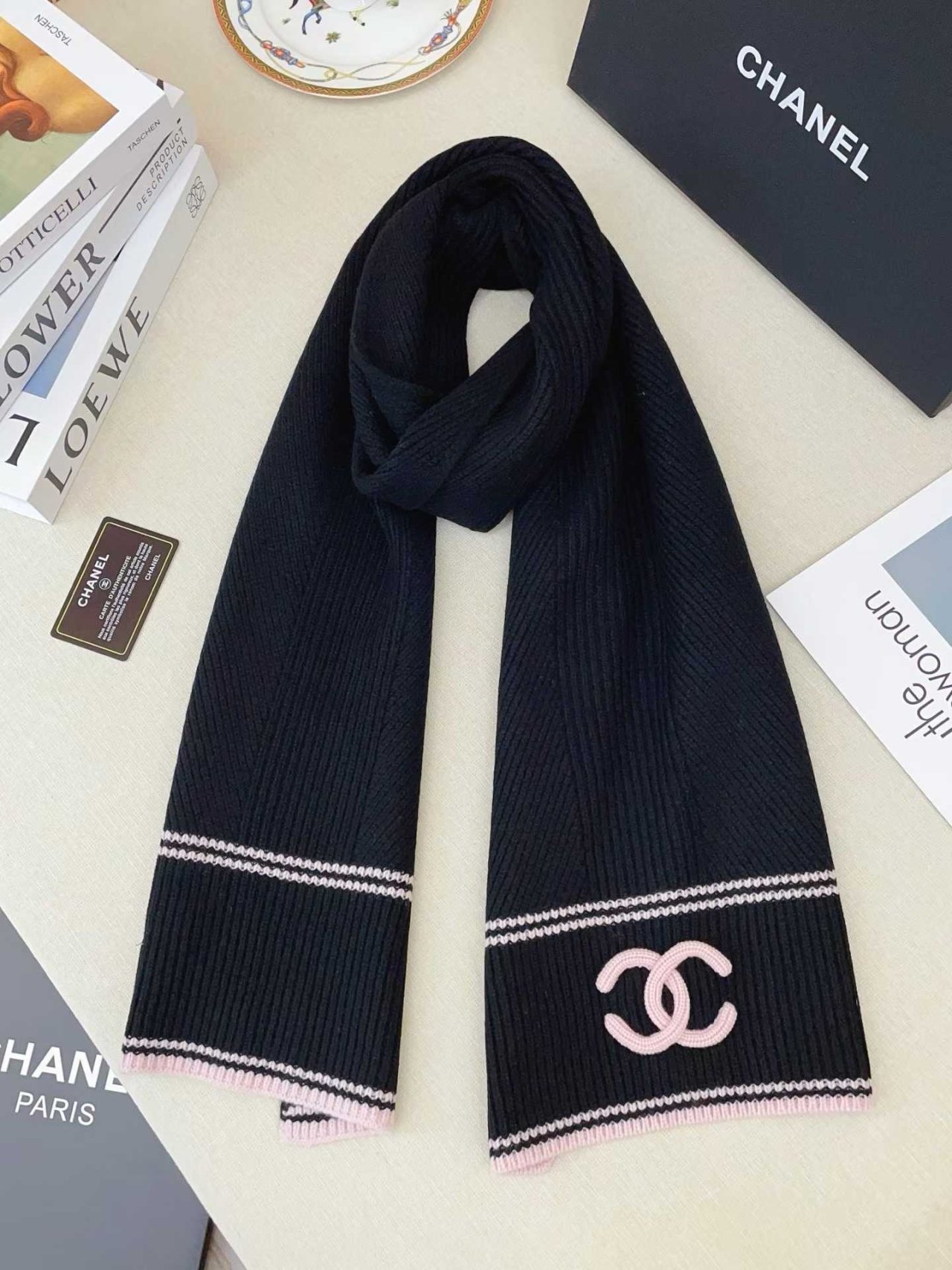 CHANEL 샤넬 울 캐시미어 머플러