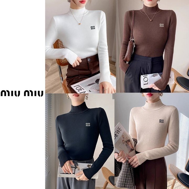 ●12월 판매 15위● MIUMIU 미우미우 밍크 기모 반폴라 니트