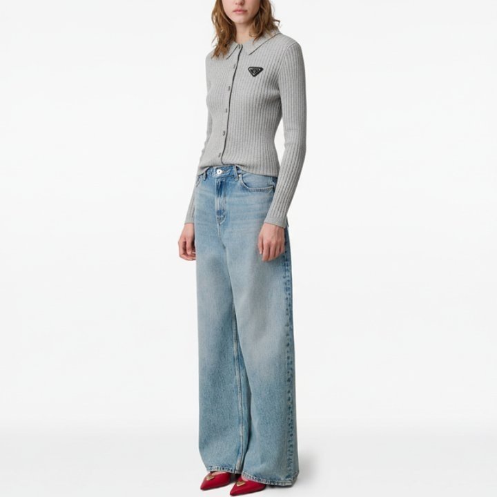 PRADA 프라다 카라 가디건