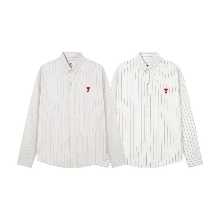 AMI 아미 2210 스몰 하트 스트라이프 셔츠 　