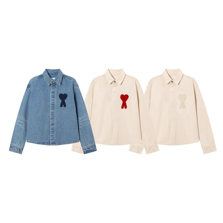 AMI 아미 2266 빅 하트 코튼 셔츠 자켓