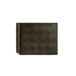 ●실사● 보테가베네타 인트레치아토 다크그린 머니클립