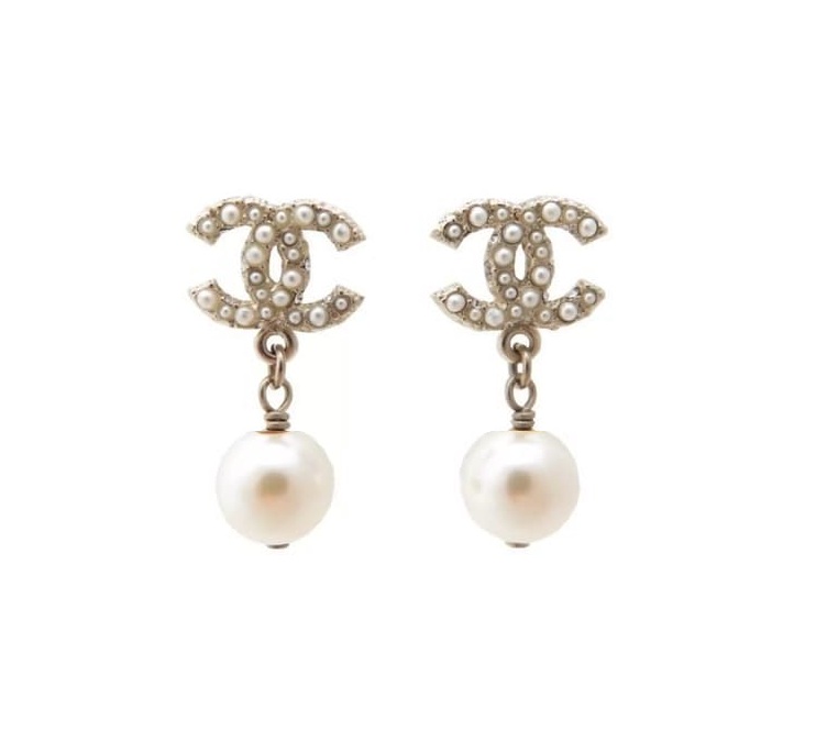 ●실사● 샤넬 CC로고 진주 귀걸이