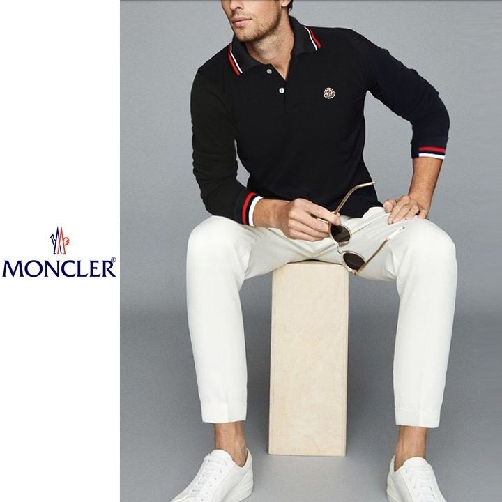 MONCLER 몽클레어 삼선라인 카라 긴팔티 2COLOR