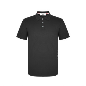 ●4월 판매 15위● THOM BROWNE 톰브라운 사이드립 사선 카라 반팔 2COLOR