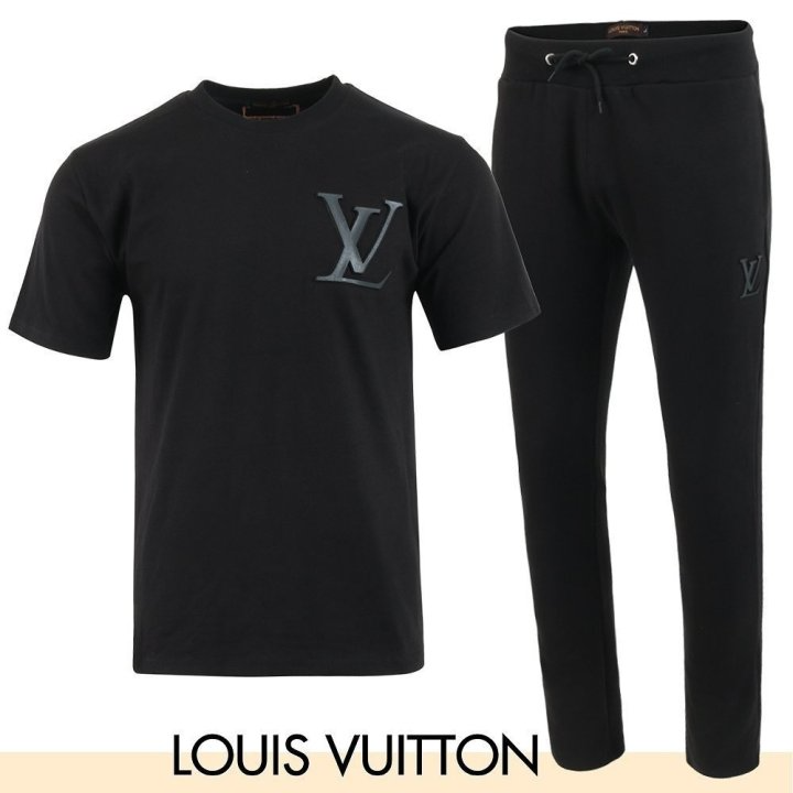 LOUIS VUITTON 루이비통 투톤 엠보 나염 반팔 & 긴바지 셋업