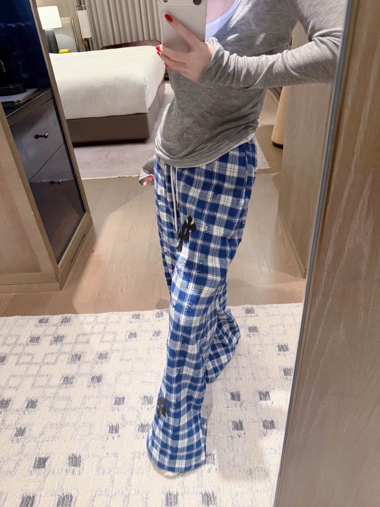 CHROME HEARTS 크롬하츠 이중오비 체크 팬츠 2COLOR