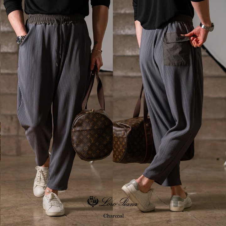 LOROPIANA 로로피아나 피터 플리츠 스판배기 팬츠 4COLOR