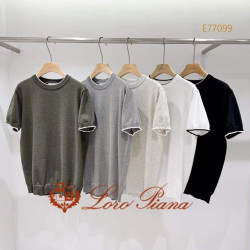 LOROPIANA 로로피아나 클로링 라운드 반팔 니트