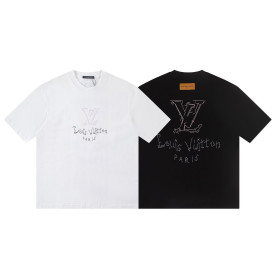 LOUIS VUITTON 루이비통 6383 엠브로이더드 시그니처 로고 반팔