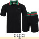 GUCCI 구찌 시그니처 시보리 오픈 카라 하프 셋업